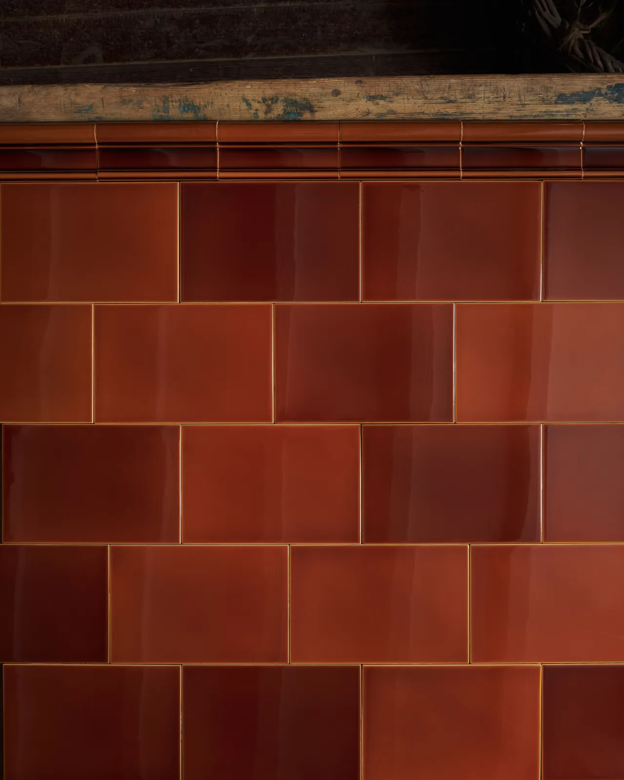 The Kentish brown tiles in various shades.